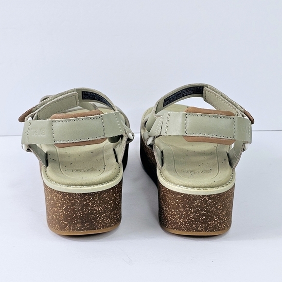 New! Teva Madera Wedge Leather Platform Sandals in Eucalyptus - Picture 9 of 13